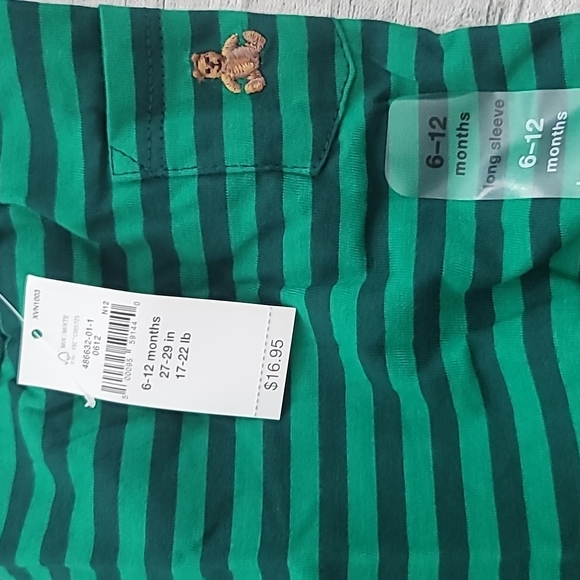 (NWT) Baby Gap blue and green long sleeve shirt for 6-12 months - Picture 3 of 3